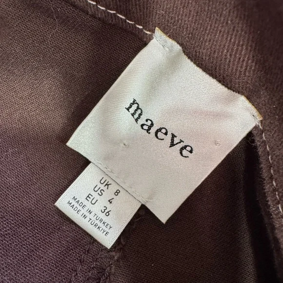 MAEVE Anthropologie Curve Cuddle Pants Dark Brown Ballon Barrel Leg Size 4 - Picture 6 of 8